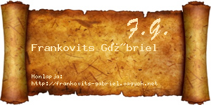 Frankovits Gábriel névjegykártya
